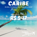 Seleção de passagens para o <b>CARIBE</b> – San Andres, Aruba, Curaçao, Santo Domingo, San Jose ou Cidade do Panamá! A partir de R$ 947, ida e volta!