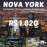 Atendendo a pedidos, passagens para <b>NOVA YORK</b>, com saídas de várias outras cidades brasileiras, a partir de R$ 1.820, ida e volta!