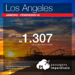 Passagens baratas para <b>LOS ANGELES</b>! A partir de R$ 1.307, ida e volta, para viajar em <b>Janeiro</b> ou <b>Fevereiro/2015</b>!