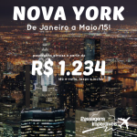 Passagens em promoção para <b>NOVA YORK</b>! A partir de R$ 1.234, ida e volta! Saídas de 36 cidades!