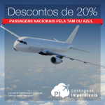 Promoção de Passagens Nacionais: <b>Viaje pelo Brasil com 20% de desconto</b>!