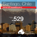 TAM faz promoção de passagens para o <b>CHILE</b>! Saídas de São Paulo, a partir de R$ 529, ida e volta; a partir de R$ 770, ida e volta, COM TAXAS INCLUÍDAS!