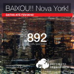 BAIXOU!!! Passagens para <b>NOVA YORK</b>, a partir de R$ 892, ida e volta; a partir de R$ 1.381, ida e volta, COM TAXAS INCLUÍDAS!