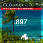 Passagens baratas para a <b>COLÔMBIA</b>: Bogotá, Cartagena, San Andrés, Medellín ou Santa Marta, a partir de R$ 897, ida e volta; a partir de R$ 1.310, ida e volta, COM TAXAS!