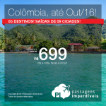 Voltou! Passagens para a <b>COLÔMBIA</b>: Bogotá, Cartagena, Medellín, San Andrés ou Santa Marta! A partir de R$ 699, ida e volta; a partir de R$ 1.088, ida e volta, COM TAXAS!