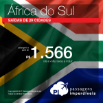 Promoção de Passagens para a <b>África do Sul: Cape Town, Joanesburgo</b>! A partir de R$ 1.566, ida e volta; a partir de R$ 1.999, ida e volta, COM TAXAS INCLUÍDAS!