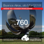 Promoção de Passagens para a <b>Argentina: Buenos Aires</b>! A partir de R$ 759, ida e volta, COM TAXAS INCLUÍDAS, em até 5x sem juros! Datas para viajar até Março/2018!