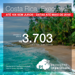 Promoção de Passagens em <b>CLASSE EXECUTIVA</b> para a <b>Costa Rica: San Jose</b>! A partir de R$ 3.703, ida e volta, COM TAXAS! Até 10x SEM JUROS! Datas até maio de 2018.