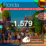Promoção de Passagens para a <b>Flórida: Miami, Orlando ou Fort Lauderdale</b>! A partir de R$ 1.579, ida e volta, COM TAXAS INCLUÍDAS! Até 6x SEM JUROS! Datas até Abril/2019! Saídas de 33 origens!
