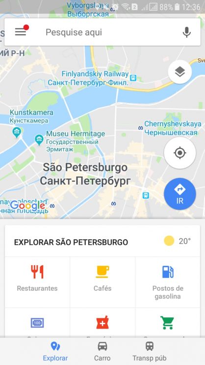 Mapa San Petersburgo, Rússia