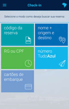 Check in Azul on-line pelo App