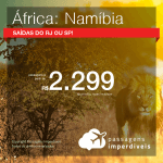 Promoção de Passagens para a <b>ÁFRICA: Namíbia</b>! A partir de R$ 2.299, ida e volta, COM TAXAS INCLUÍDAS! Datas até 2019! Saídas de SP ou RJ!