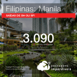 Promoção de Passagens para as <b>FILIPINAS: Manila</b>! A partir de R$ 3.090, ida e volta, COM TAXAS INCLUÍDAS, em até 5x SEM JUROS! Datas até 2019! Saídas de BH ou SP!