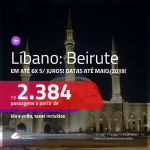 Promoção de Passagens para o <b>LÍBANO: Beirute</b>! A partir de R$ 2.384, ida e volta, c/ taxas!