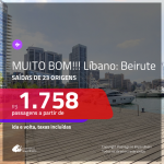 MUITO BOM!!! Promoção de Passagens para o <b>LÍBANO: Beirute</b>! A partir de R$ 1.758, ida e volta, c/ taxas!