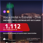Promoção de <b>PASSAGEM + HOTEL</b> para o <b>CHILE: Santiago</b>! A partir de R$ 1.112, por pessoa, quarto duplo, c/ taxas!