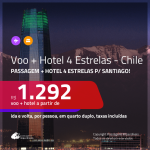 Promoção de <b>PASSAGEM + HOTEL 4 ESTRELAS</b> para o <b>CHILE: Santiago</b>! A partir de R$ 1.292, por pessoa, quarto duplo, c/ taxas!