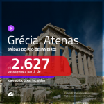 Promoção de Passagens para a <b>GRÉCIA: Atenas</b>! A partir de R$ 2.627, ida e volta, c/ taxas!
