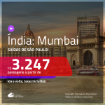 Promoção de Passagens para a <b>ÍNDIA: Mumbai</b>! A partir de R$ 3.247, ida e volta, c/ taxas!