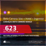 Promoção de <b>INGRESSO BETO CARRERO + PASSAGEM + HOTEL</b>, com café da manhã incluso! A partir de R$ 623, por pessoa, quarto duplo, c/ taxas!
