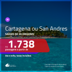 Promoção de Passagens para a <b>COLÔMBIA: Cartagena ou San Andres</b>! A partir de R$ 1.738, ida e volta, c/ taxas!
