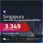 Promoção de Passagens para <b>SINGAPURA</b>! A partir de R$ 3.349, ida e volta, c/ taxas! Com opções de BAGAGEM INCLUÍDA!