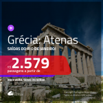 Promoção de Passagens para a <b>GRÉCIA: Atenas</b>! A partir de R$ 2.579, ida e volta, c/ taxas!
