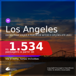 Passagens para <b>LOS ANGELES</b>, com datas para viajar a partir de SETEMBRO 2020 e opções até 2021! Valores a partir de R$ 1.534, ida e volta, c/ taxas!