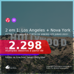 Passagens 2 em 1 – <b>LOS ANGELES + NOVA YORK</b>, para viajar em 2021, datas para viajar a partir de Janeiro até Junho! A partir de R$ 2.298, todos os trechos, c/ taxas!