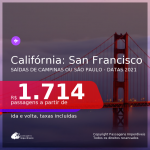 Passagens para a <b>Califórnia: San Francisco</b>! A partir de R$ 1.714, ida e volta, c/ taxas! Datas em 2021