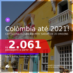 Passagens para a <b>COLÔMBIA: Cartagena ou San Andres</b>, com datas para viajar até Agosto 2021! A partir de R$ 2.061, ida e volta, c/ taxas!