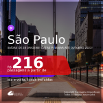Passagens para <b>SÃO PAULO</b>, com datas para viajar até Outubro 2021! A partir de R$ 216, ida e volta, c/ taxas!