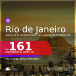 Passagens para o <b>RIO DE JANEIRO</b>, com datas para viajar até DEZEMBRO/21! A partir de R$ 161, ida e volta, c/ taxas!
