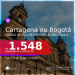 BAIXOU!!! Promoção de Passagens para a <b>COLÔMBIA: Cartagena ou Bogotá</b>! A partir de R$ 1.548, ida e volta, c/ taxas!