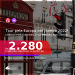 Tour pela <b>EUROPA</b> no 2° Semestre de 2021 até Janeiro 2022! Chegue por <b>Londres</b>, e vá embora por <b>Lisboa</b> a partir de R$ 2.280, todos os trechos, c/ taxas!
