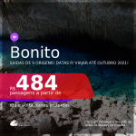 Passagens para <b>BONITO</b>, com datas para viajar até Outubro 2021! A partir de R$ 484, ida e volta, c/ taxas!