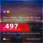 Promoção de <b>PASSAGEM + HOTEL</b> para <b>MORRO DE SÃO PAULO</b>! A partir de R$ 497, por pessoa, quarto duplo, c/ taxas! Datas até 2022!