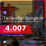 Passagens para a <b>TAILÂNDIA: Bangkok</b>! A partir de R$ 4.007, ida e volta, c/ taxas! Datas até 2022!