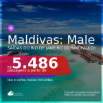 Passagens para as <b>MALDIVAS: Male</b>! A partir de R$ 5.479, ida e volta, c/ taxas! Datas até 2022!
