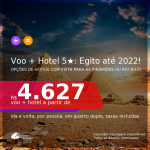 <b>PASSAGEM + HOTEL 5 ESTRELAS com CAFÉ DA MANHÃ</b> em <b>Cairo, no EGITO</b>, inclusive, de hotéis com vista para as PIRÂMIDES ou para o RIO NILO! A partir de R$ 4.627, por pessoa, quarto duplo, c/ taxas! Datas até 2022! Em até 10x SEM JUROS!