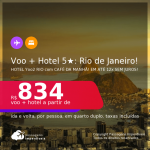 Promoção de <b>PASSAGEM + HOTEL 5 ESTRELAS com CAFÉ DA MANHÃ</b> no <b>RIO DE JANEIRO</b>: Hotel Yoo2 Rio! A partir de R$ 834, por pessoa, quarto duplo, c/ taxas! Em até 12x sem juros!
