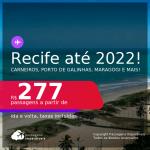 Programe sua viagem para Carneiros, Porto de Galinhas, Maragogi e mais! Passagens para o <b>RECIFE</b> a partir de R$ 277, ida e volta, c/ taxas! Datas até 2022!