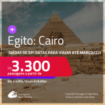 Passagens para o <strong>EGITO: Cairo, </strong>com datas para viajar até MARÇO/22! A partir de R$ 3.300, ida e volta, c/ taxas!
