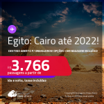 Destino aberto para brasileiros! Passagens para o <strong>EGITO: Cairo</strong>! A partir de R$ 3.766, ida e volta, c/ taxas! Datas até 2022! Opções com BAGAGEM INCLUÍDA!