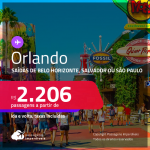 Programe sua viagem para a <strong>Disney</strong>! Passagens para <strong>ORLANDO </strong>a partir de R$ 2.206, ida e volta, c/ taxas!