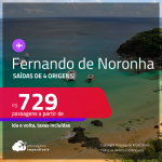 Passagens para <strong>FERNANDO DE NORONHA</strong>! A partir de R$ 729, ida e volta, c/ taxas!