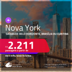 Passagens para <strong>NOVA YORK</strong>! A partir de R$ 2.211, ida e volta, c/ taxas!