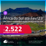 Passagens para a <strong>ÁFRICA DO SUL: Cape Town ou Joanesburgo</strong>! A partir de R$ 2.522, ida e volta, c/ taxas! Opções com BAGAGEM INCLUÍDA!