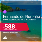 Passagens para <strong>FERNANDO DE NORONHA</strong>! A partir de R$ 588, ida e volta, c/ taxas!