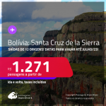 Passagens para a <strong>BOLÍVIA: Santa Cruz de la Sierra</strong> a partir de R$ 1.271, ida e volta, c/ taxas!